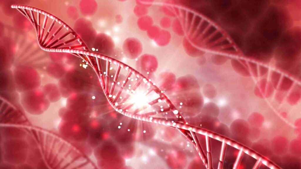 3D render of a medical background with DNA strands